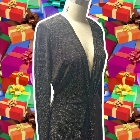 Reformation Metallic Black and Gold Maxi  Knit Dress Small - Picture 7 of 14
